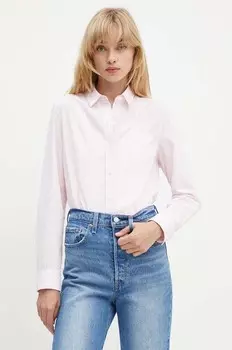 Хлопковая рубашка Levi's, розовый