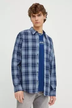 Хлопковая рубашка Levi's, темно-синий