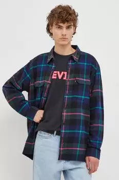 Хлопковая рубашка Levi's, темно-синий