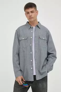 Хлопковая рубашка Levi's, темно-синий