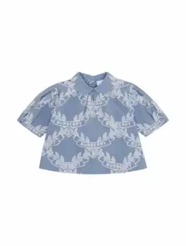 Хлопковая рубашка Oak Leaf Burberry, синий