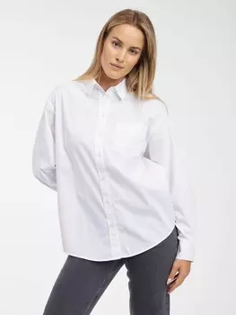 Хлопковая рубашка оверсайз Gap, белый