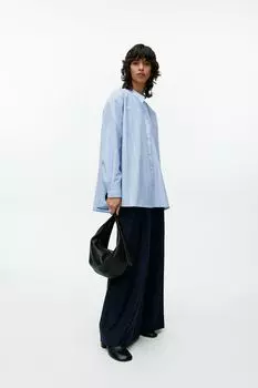 Хлопковая рубашка оверсайз H&M, синий
