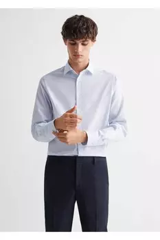 Хлопковая рубашка Оксфорд Mango, синий