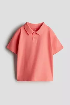 Хлопковая рубашка-поло H&M, красный