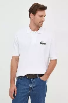 Хлопковая рубашка-поло Lacoste, белый