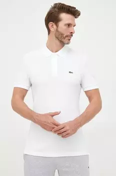 Хлопковая рубашка-поло Lacoste, белый