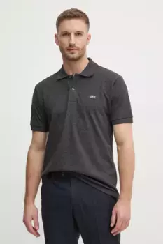 Хлопковая рубашка-поло Lacoste, серый