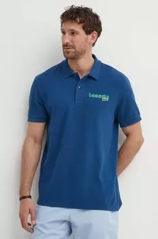 Хлопковая рубашка-поло Lacoste, синий