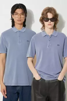 Хлопковая рубашка-поло Lacoste, синий