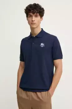 Хлопковая рубашка-поло Lacoste, темно-синий