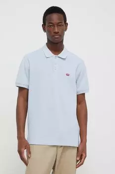 Хлопковая рубашка-поло Levi's, синий