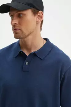 Хлопковая рубашка-поло Levi's, темно-синий