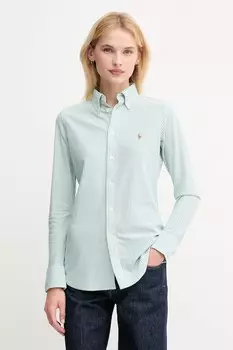 Хлопковая рубашка Polo Ralph Lauren, зеленый