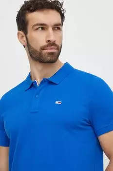 Хлопковая рубашка-поло Tommy Jeans, синий
