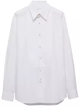 Хлопковая рубашка Prada, белый