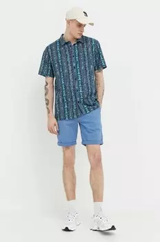 Хлопковая рубашка Quiksilver, темно-синий