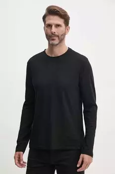 Хлопковая рубашка с длинным рукавом United Colors of Benetton, черный