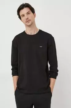 Хлопковая рубашка с длинными рукавами Calvin Klein, черный