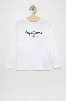 Хлопковая рубашка с длинными рукавами для мальчиков и девочек Herman New Pepe Jeans, белый