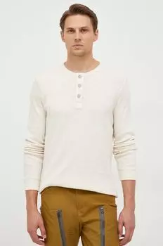 Хлопковая рубашка с длинными рукавами G-Star G-Star Raw, бежевый