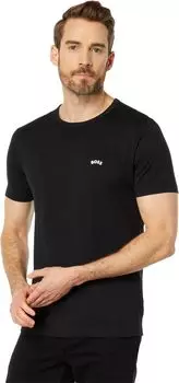 Хлопковая рубашка с изогнутым логотипом BOSS, цвет Dark Black