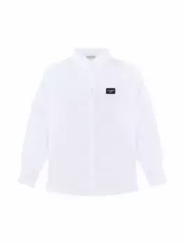 Хлопковая рубашка с логотипом Dolce&Gabbana, белый