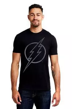 Хлопковая рубашка с логотипом Flash Line DC Comics, черный