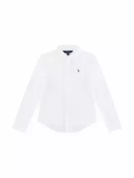 Хлопковая рубашка с логотипом Ralph Lauren, белый