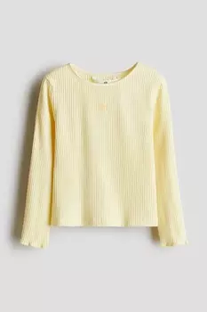 Хлопковая рубашка с мотивом H&M, желтый
