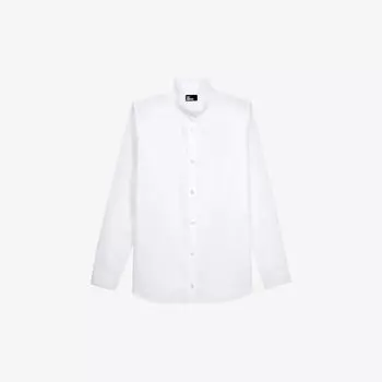 Хлопковая рубашка с рюшами и длинными рукавами The Kooples, белый