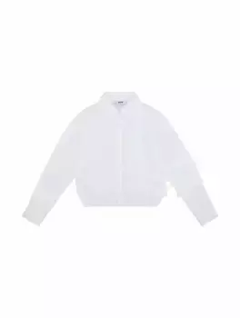 Хлопковая рубашка с рюшами MSGM, белый
