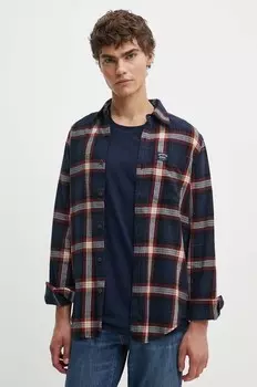 Хлопковая рубашка Superdry, темно-синий