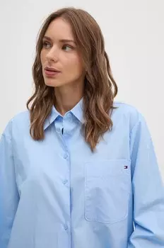 Хлопковая рубашка Tommy Hilfiger, синий