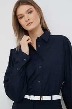 Хлопковая рубашка Tommy Hilfiger, темно-синий