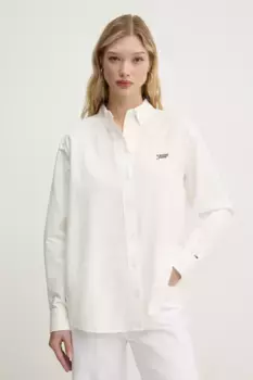 Хлопковая рубашка Tommy Jeans, бежевый