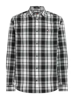 Хлопковая рубашка Tommy Jeans, черный