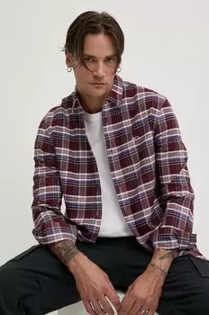 Хлопковая рубашка Tommy Jeans, гранатовый