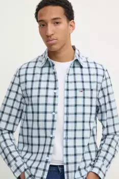 Хлопковая рубашка Tommy Jeans, синий