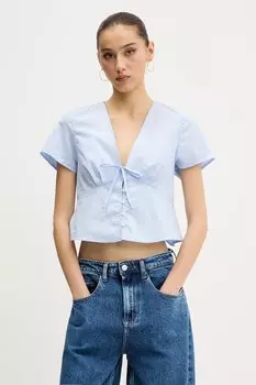 Хлопковая рубашка Tommy Jeans, синий