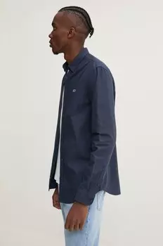 Хлопковая рубашка Tommy Jeans, темно-синий