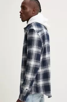 Хлопковая рубашка Tommy Jeans, темно-синий