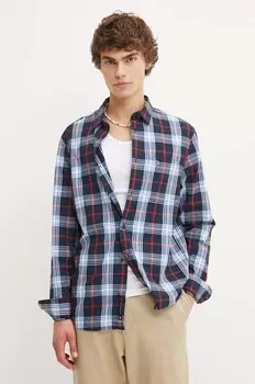 Хлопковая рубашка Tommy Jeans, темно-синий
