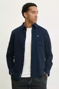 Хлопковая рубашка Tommy Jeans, темно-синий