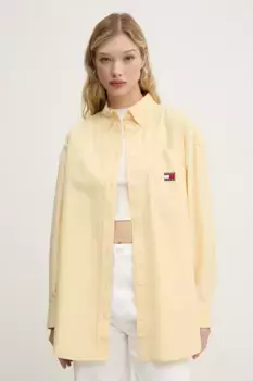 Хлопковая рубашка Tommy Jeans, желтый