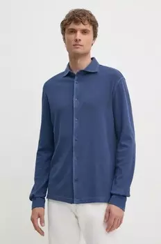 Хлопковая рубашка United Colors of Benetton, синий