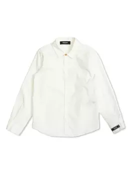 Хлопковая рубашка Versace Kids, белый