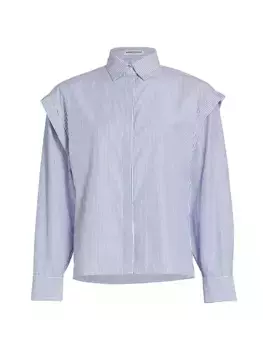 Хлопковая рубашка в полоску Helga Nonchalant Label, цвет blue stripe