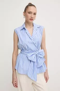 Хлопковая рубашка Weekend Max Mara, синий