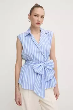 Хлопковая рубашка Weekend Max Mara, синий